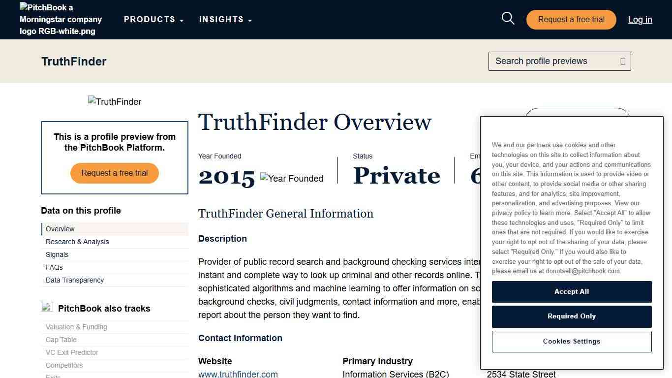TruthFinder 2026 Company Profile: Valuation, Funding & Investors PitchBook